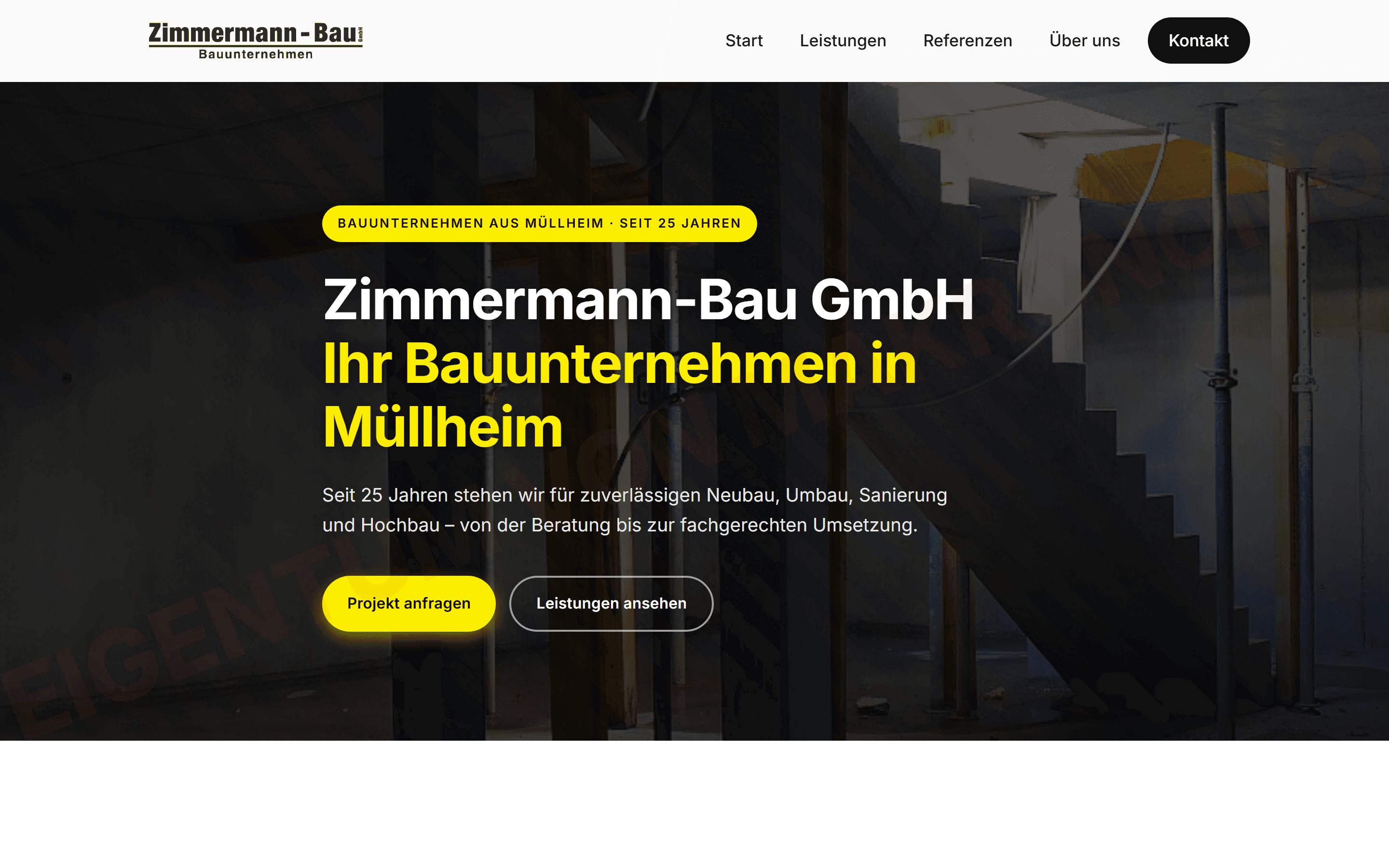 Corporate Website Bauunternehmen